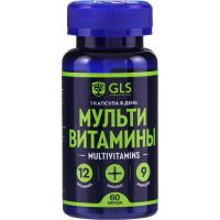 Мультивитамины 12 витаминов и 9 минералов, улучшение работы мозга и сопротивляемости стрессам, 60 капсул по 430 мг