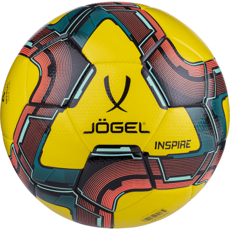 Мяч футзальный JÖGEL Inspire №4, желтый/черный/красный