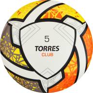 Мяч футб. &quot;TORRES Club&quot; арт.F323965, р.5, 10 панели. PU, гибрид. сшив, бел-оранж-желт - Мяч футб. "TORRES Club" арт.F323965, р.5, 10 панели. PU, гибрид. сшив, бел-оранж-желт