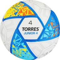 Мяч футб. &quot;TORRES Junior-4&quot; арт.F323804, р.4,.ПУ, 3 сл, 32п, руч.сш, бел-жел-гол - Мяч футб. "TORRES Junior-4" арт.F323804, р.4,.ПУ, 3 сл, 32п, руч.сш, бел-жел-гол