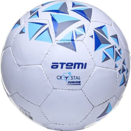 Мяч футбольный ATEMI CRYSTAL JUNIOR, PVC, бел/син/гол, р.5, 7-10лет, р/ш, окруж 68-70