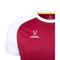 Футболка игровая JOGEL CAMP Reglan Jersey, гранатовый/белый, детский - downloaded from prime-sport.ru