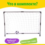 Ворота футбольные «Весёлый футбол», сетка, мяч d=14 см, размер ворот 98х34х64 см, МИКС - Ворота футбольные «Весёлый футбол», сетка, мяч d=14 см, размер ворот 98х34х64 см, МИКС