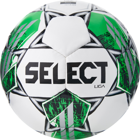 Мяч футб. SELECT Liga V25, 3855160585, р.5, FIFA Basic, 32п, ПУ, руч. сш, бело-зеленый