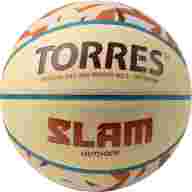 Мяч баск. TORRES Slam, B023145, р.5, резина, нейлон. корд, бут. кам, бежево-коричневый - Мяч баск. TORRES Slam, B023145, р.5, резина, нейлон. корд, бут. кам, бежево-коричневый