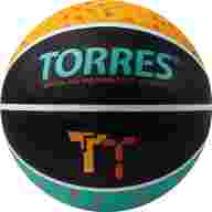 Мяч баск. TORRES TT, B023157, р.7, резина, нейлон. корд, бут. кам., черный-мультиколор - Мяч баск. TORRES TT, B023157, р.7, резина, нейлон. корд, бут. кам., черный-мультиколор