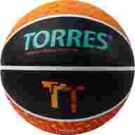 Мяч баск. TORRES TT, B023157, р.7, резина, нейлон. корд, бут. кам., черный-мультиколор - Мяч баск. TORRES TT, B023157, р.7, резина, нейлон. корд, бут. кам., черный-мультиколор