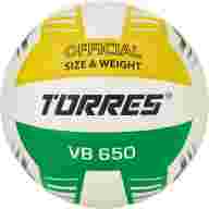 Мяч вол. TORRES VB 650, V32425, р.5, синт.кожа полиуретан, клееный, бут.кам, бел-зелено-желт - Мяч вол. TORRES VB 650, V32425, р.5, синт.кожа полиуретан, клееный, бут.кам, бел-зелено-желт