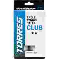 Мяч для наст. тенниса TORRES Club 2*, TT23014, диам. 40+мм, упак. 6 шт, белый - Мяч для наст. тенниса TORRES Club 2*, TT23014, диам. 40+мм, упак. 6 шт, белый