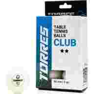Мяч для наст. тенниса TORRES Club 2*, TT23014, диам. 40+мм, упак. 6 шт, белый - Мяч для наст. тенниса TORRES Club 2*, TT23014, диам. 40+мм, упак. 6 шт, белый