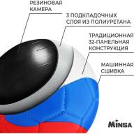 Мяч футбольный MINSA «РОССИЯ», PU, машинная сшивка, 32 панели, размер 5 - Мяч футбольный MINSA «РОССИЯ», PU, машинная сшивка, 32 панели, размер 5