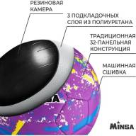 Мяч футбольный MINSA, PU, машинная сшивка, 32 панели, размер 5 - Мяч футбольный MINSA, PU, машинная сшивка, 32 панели, размер 5