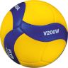 Мяч вол. MIKASA V200W, р.5, оф.мяч FIVB, FIVB Appr, синт.кожа (микрофиб), 18пан, клееный, желт-син