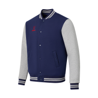 Бомбер ESSENTIAL Fleece Bomber, темно-синий/серый меланж - downloaded from prime-sport.ru