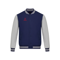 Бомбер ESSENTIAL Fleece Bomber, темно-синий/серый меланж - downloaded from prime-sport.ru