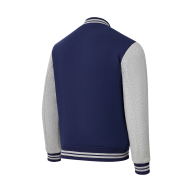 Бомбер ESSENTIAL Fleece Bomber, темно-синий/серый меланж - downloaded from prime-sport.ru