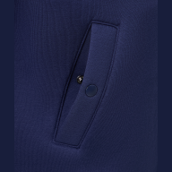 Бомбер ESSENTIAL Fleece Bomber, темно-синий/серый меланж - downloaded from prime-sport.ru