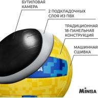 Мяч волейбольный MINSA, ПВХ, машинная сшивка, 18 панелей, р. 5 - Мяч волейбольный MINSA, ПВХ, машинная сшивка, 18 панелей, р. 5