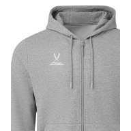 Флисовое худи на молнии ESSENTIAL Cotton Fleece FZ Hoodie, серый меланж - downloaded from prime-sport.ru
