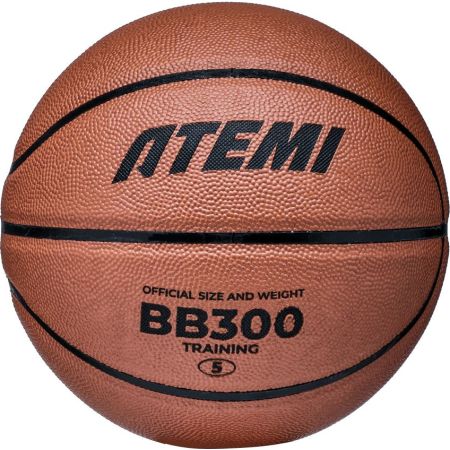 Мяч баскетбольный Atemi, р. 5, синтетическая кожа ПВХ, 8 панелей, BB300N, окруж 68-71, клееный