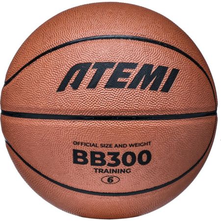 Мяч баскетбольный Atemi, р. 6, синтетическая кожа ПВХ, 8 панелей, BB300N, окруж 72-74, клееный