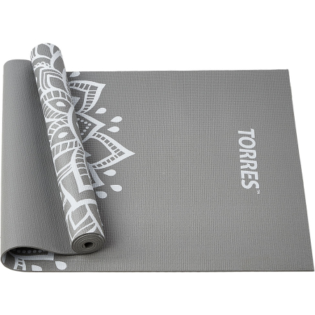 Коврик для йоги TORRES Relax 4, YL12224G, толщина 4 мм, ПВХ, серый