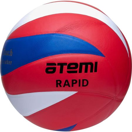 Мяч волейбольный Atemi RAPID, синтетическая кожа PU Soft, синий/бел/красн, 12 п, окруж 65-67