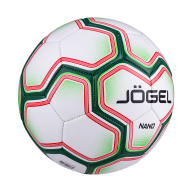 Мяч футбольный JOGEL Nano №5, белый/зеленый - downloaded from prime-sport.ru