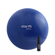 БЕЗ УПАКОВКИ Фитбол STARFIT GB-109 антивзрыв, 1500 гр, с ручным насосом, темно-синий, 85 см - БЕЗ УПАКОВКИ Фитбол STARFIT GB-109 антивзрыв, 1500 гр, с ручным насосом, темно-синий, 85 см