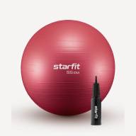 Фитбол GB-111 антивзрыв, 900 гр, с ручным насосом, малиновый, 55 см - downloaded from prime-sport.ru