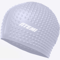 Шапочка для плавания Atemi bubble cap Violet flower, силикон, Цвет: Сиреневый, FBC1LP