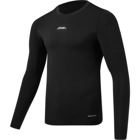 Футболка компрессионная с длинным рукавом судейская JÖGEL PerFormDRY Referee Baselayer Tee LS, черный