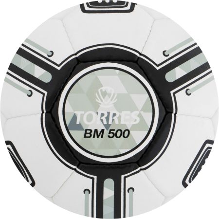 Мяч футб. TORRES BM 500, F323645, р.5,32 пан. ПУ,4 подкл. слоя, руч.сшивка,бело-черно-серый