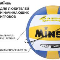 Мяч волейбольный MINSA, ПВХ, машинная сшивка, 18 панелей, р. 5 - Мяч волейбольный MINSA, ПВХ, машинная сшивка, 18 панелей, р. 5