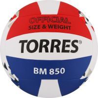 Мяч волейбольный TORRES BM850, PU, клееный, 18 панелей, размер 5
