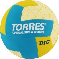 Мяч волейбольный TORRES Dig, TPE, клееный, 12 панелей, р. 5
