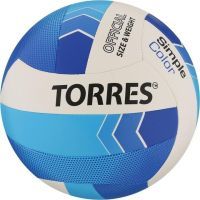 Мяч волейбольный TORRES Simple Color, TPU, машинная сшивка, 18 панелей, размер 5