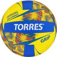 Мяч вол. "TORRES Grip Y" арт.V32185, р.5, синт.кожа (ТПУ), маш. сшивка, бут.камера,желто-син
