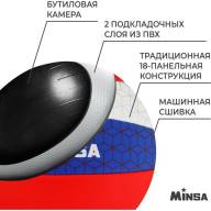 Мяч волейбольный MINSA «РОССИЯ», ПВХ, машинная сшивка, 18 панелей, р. 5 - Мяч волейбольный MINSA «РОССИЯ», ПВХ, машинная сшивка, 18 панелей, р. 5
