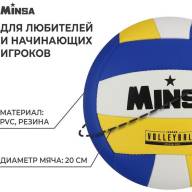 Мяч волейбольный MINSA, ПВХ, машинная сшивка, 18 панелей, р. 5 - Мяч волейбольный MINSA, ПВХ, машинная сшивка, 18 панелей, р. 5