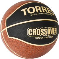 СЦ*Мяч баск. TORRES Crossover, B32097, р.7,ПУ-комп, нейлон. корд, бут.камера, тем. черно-оранж-беж