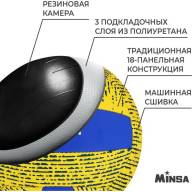 Мяч волейбольный MINSA, PU, машинная сшивка, 18 панелей, р. 5 - Мяч волейбольный MINSA, PU, машинная сшивка, 18 панелей, р. 5
