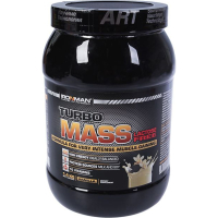 Гейнер IronMan Turbo Mass без лактозы, ваниль, спортивное питание, 1400 г