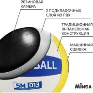 Мяч волейбольный MINSA SM 013, ПВХ, машинная сшивка, 18 панелей, р. 5 - Мяч волейбольный MINSA SM 013, ПВХ, машинная сшивка, 18 панелей, р. 5