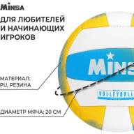 Мяч волейбольный MINSA, PU, машинная сшивка, 18 панелей, р. 5 - Мяч волейбольный MINSA, PU, машинная сшивка, 18 панелей, р. 5