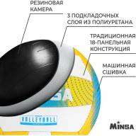 Мяч волейбольный MINSA, PU, машинная сшивка, 18 панелей, р. 5 - Мяч волейбольный MINSA, PU, машинная сшивка, 18 панелей, р. 5