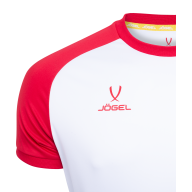 Футболка игровая JOGEL CAMP Reglan Jersey, белый/красный, детский - downloaded from prime-sport.ru