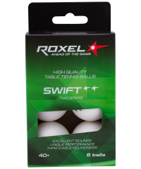 Мяч для настольного тенниса 2* Swift, белый, 6 шт.