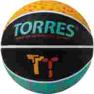 Мяч баск. TORRES TT, B023155, р.5, резина, нейлон. корд, бут. кам., черный-мультиколор - Мяч баск. TORRES TT, B023155, р.5, резина, нейлон. корд, бут. кам., черный-мультиколор