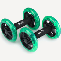 Ролики для пресса раздельные STARFIT RL-107, черный/ярко-зеленый